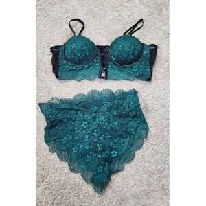 XL emerald green lingerie set